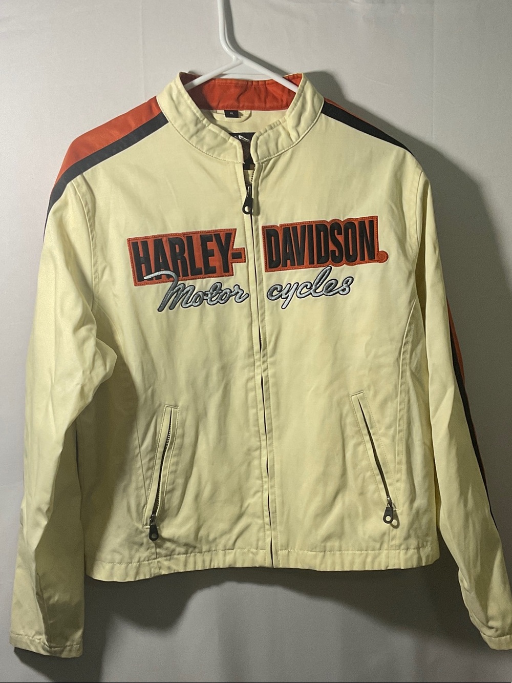 Harley-Davidson Cream Jacket with Orange & Black Piping